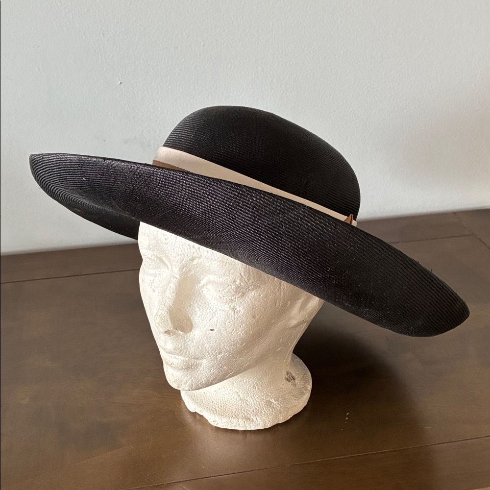 Vintage Anita Pineault Black and Brown Wide-Brim Hat - Picture 2 of 10